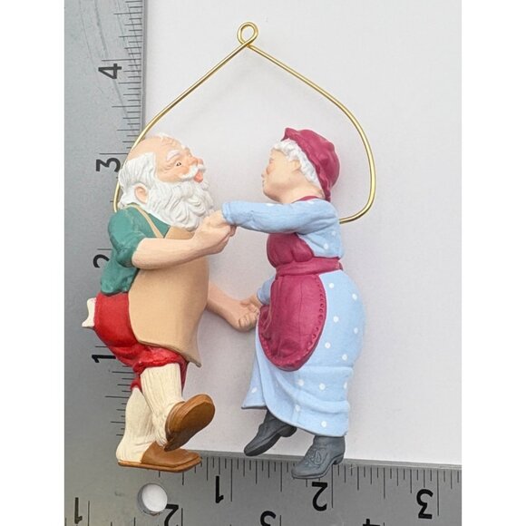 Hallmark Shall We Dance Christmas Ornament Santa Mrs Claus 1988 Vintage - Picture 4 of 7
